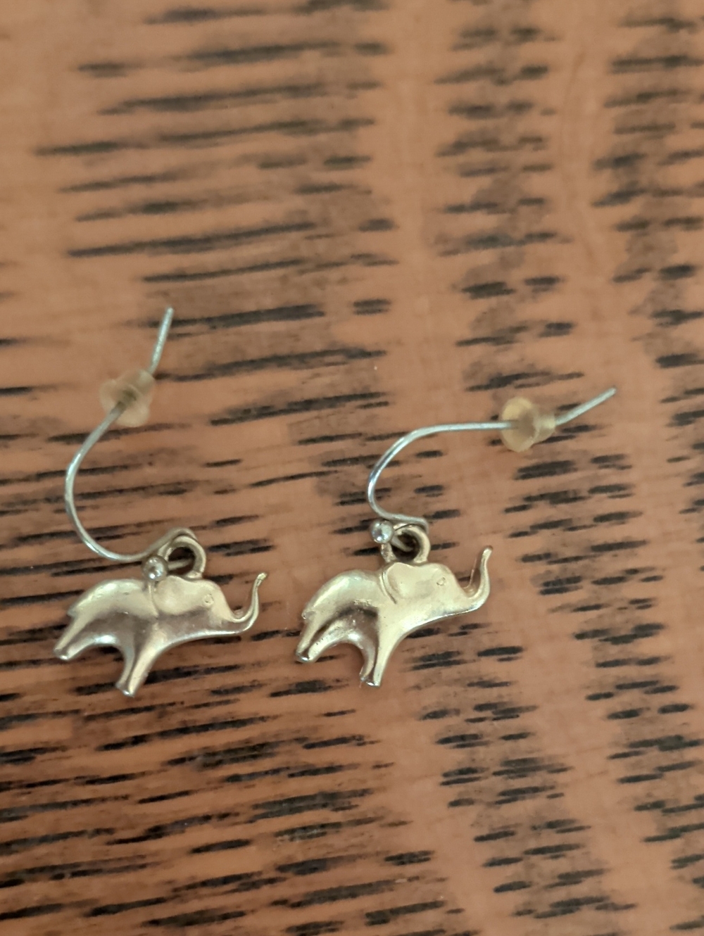 Gold Elephant Dangle Earrings